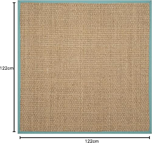 Vista 531 de Safavieh NF114A Natural Fiber Collection - Alfombra de fibras naturales de patrón trenzado, varios colores (5 x 8 pies), Fibras naturales, azul