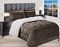 Vista 29 de Elegant Comfort Softest - Juego de edredón de 3 piezas de microvisón de alta calidad, suave, acogedor, con respaldo de sherpa, reversible