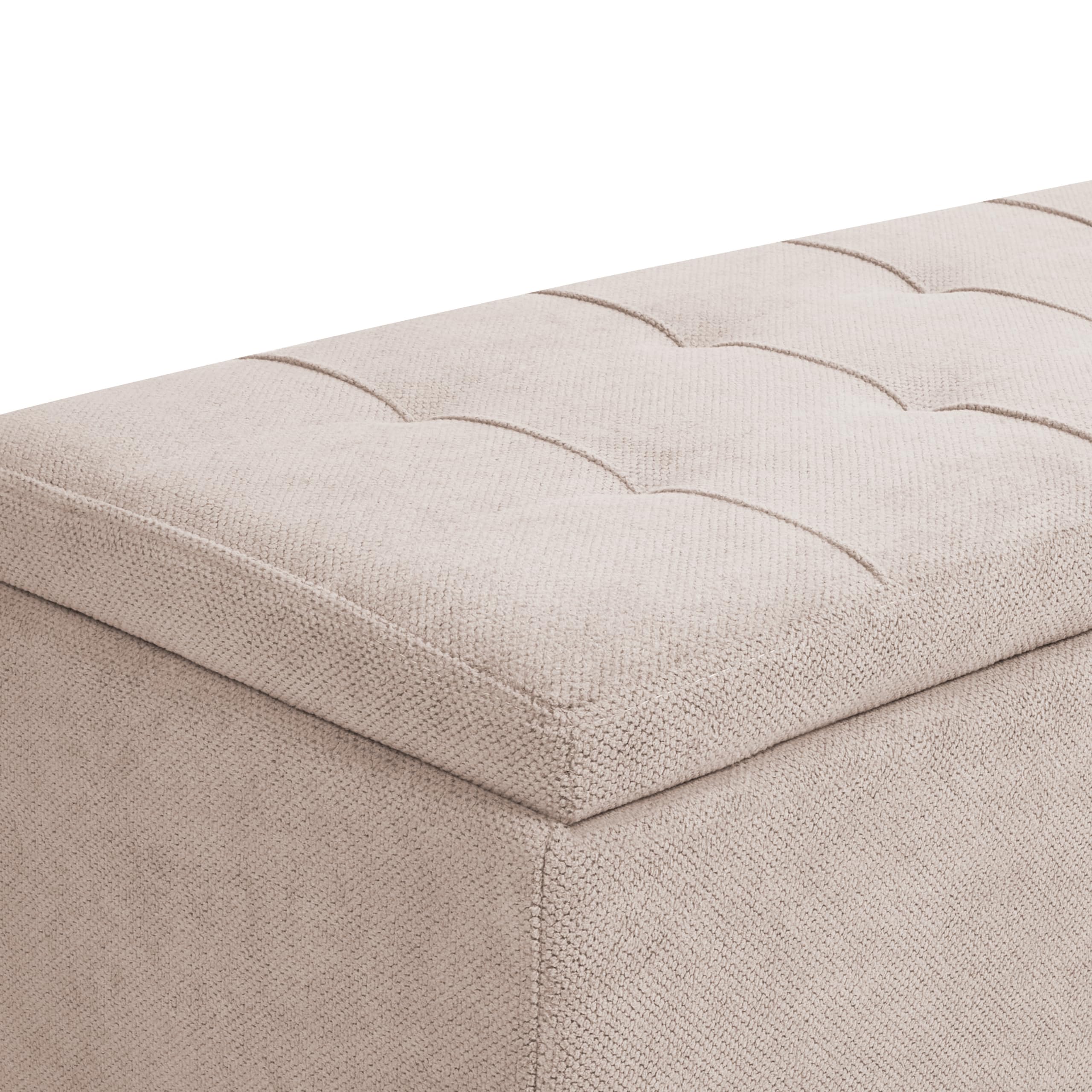 Beliani Otomana tapizada de Tela Moderna reposapiés Rectangular poliéster Beige Orem