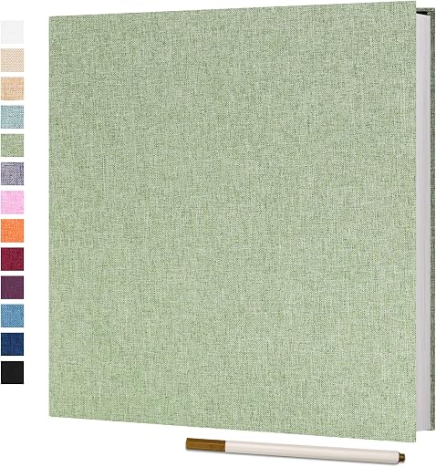 Vienrose Large Photo Album Self Adhesive for 4x6 5x7 8x10 Pictures Scrapbook Album DIY Scrap Book 40 Sticky Pages with A Metallic Pen Grassgreen