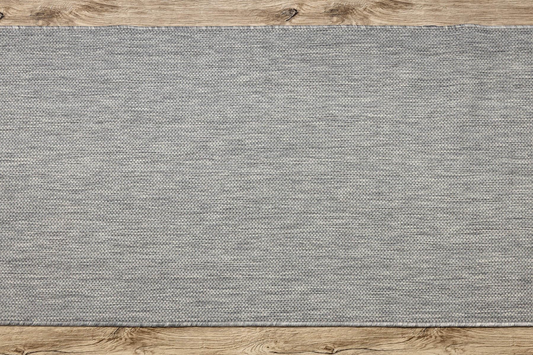 rugsx Teppichläufer SION Sisal Optik, flachgewebter Läufer, strapazierfähig & pflegeleicht, Indoor Outdoor, Küche Flur Balkon Terrasse, grau 80x400 cm
