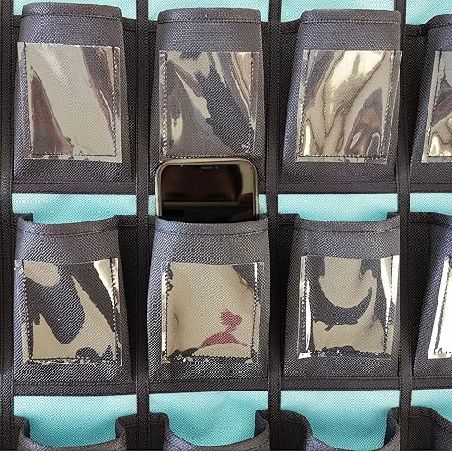 Miniatura 4 de ANZORG Organizador de teléfono celular para aula, soporte para calculadora, almacenamiento sobre la puerta, para colgar en la escuela, con 36