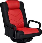 Yaheetech Floor Gaming Chair Swivel Video Game Chair Multipurpose Lazy Lounger Couch for Playing Games, TV, Reading with 6 Adjustable Position, Side Pocket, Armrest Handles