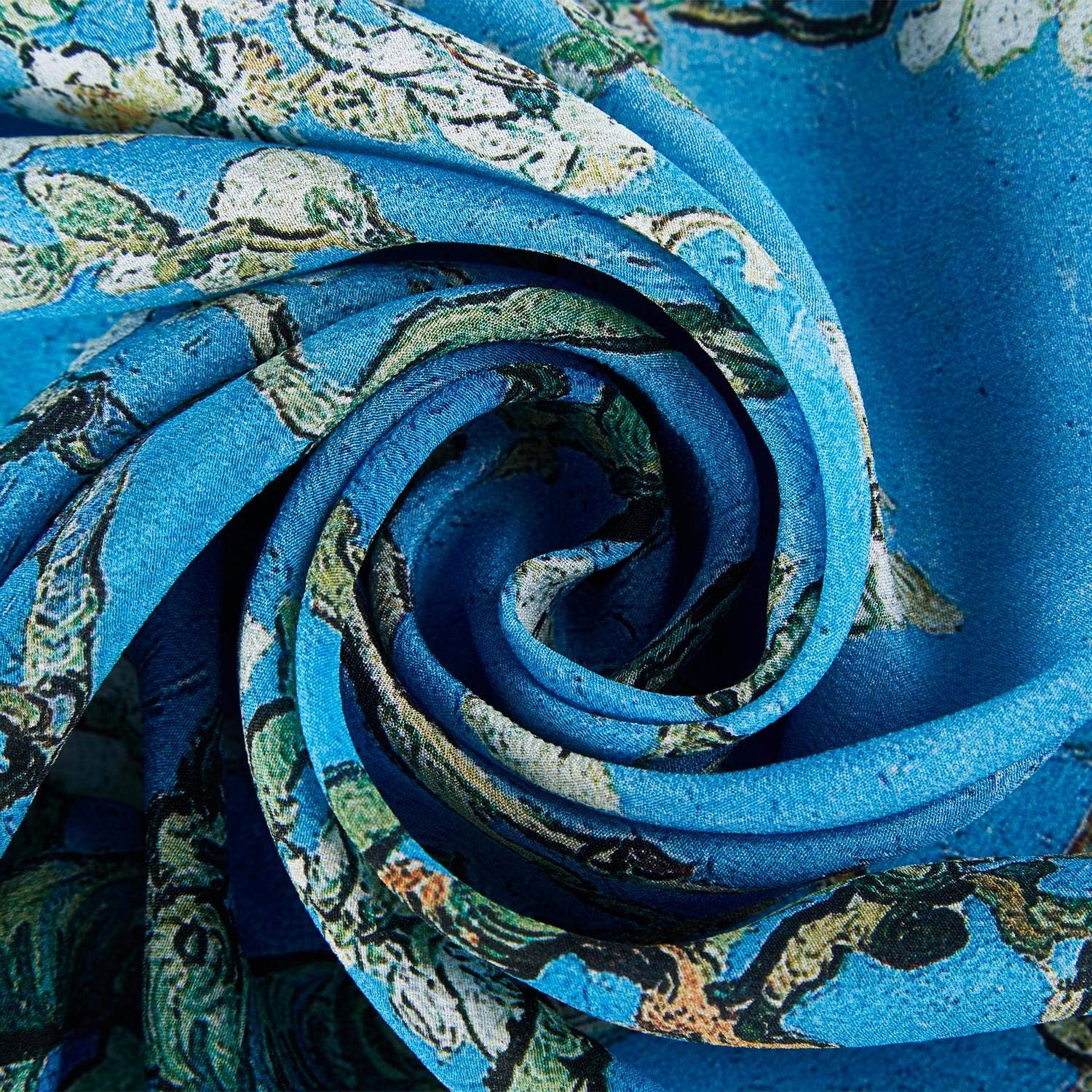 JWSilk Long Charmeuse Silk Scarf Classic Art Print - Image 8