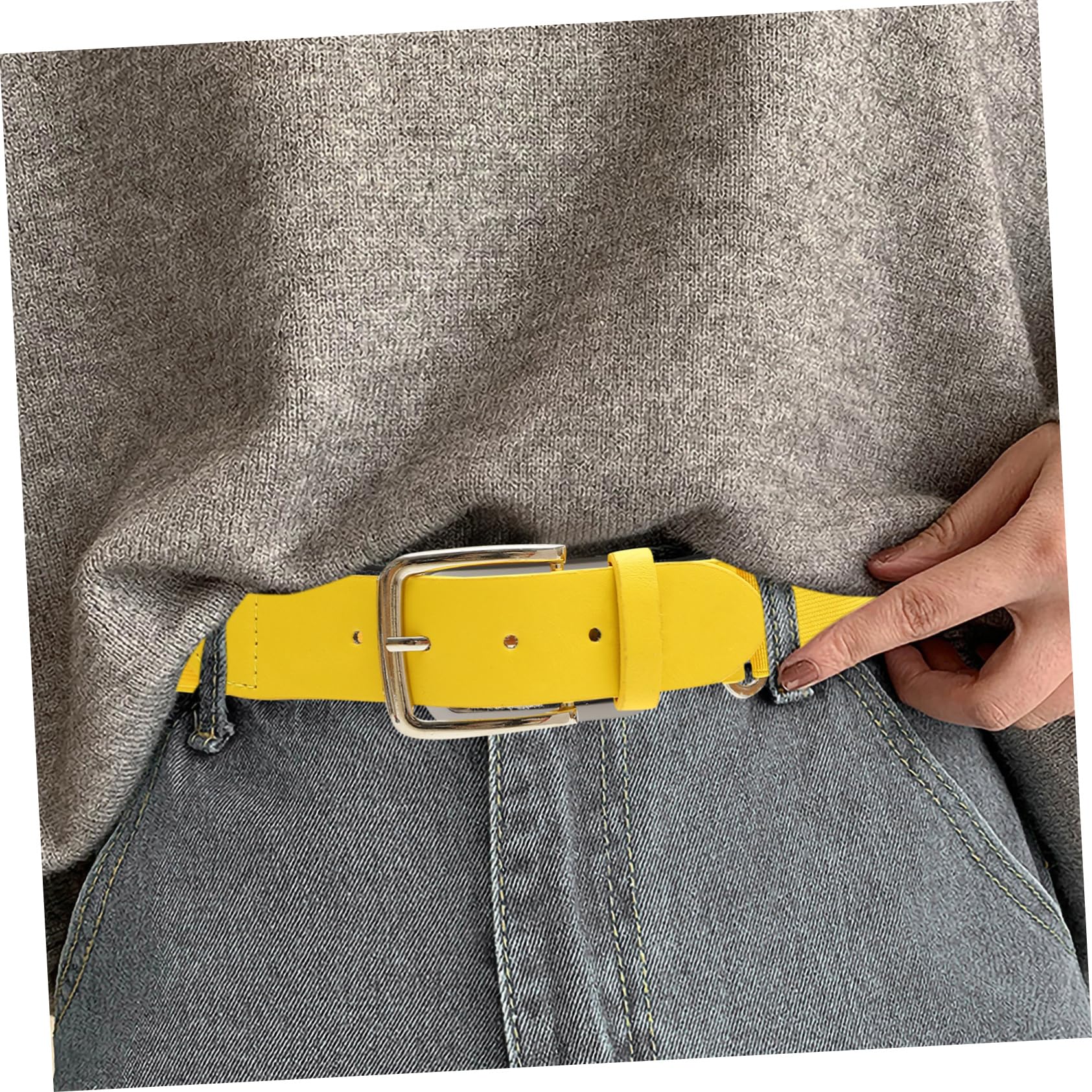 TOYANDONA Baseballgürtel Gelber Verstellbarer aus Imitationsleder mit Stahl | Stretch Design, Leicht und Robust, für Baseball und Alltäglichen Einsatz Zufällige Farbe