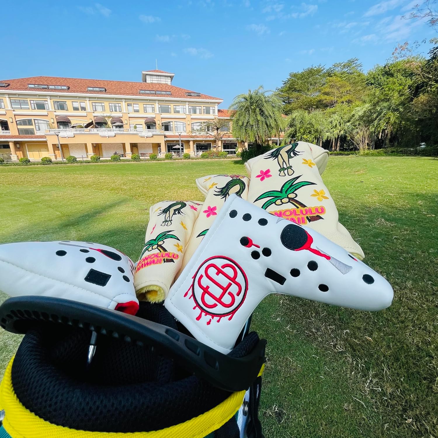 Hack Show Hockey Goalie Mask Golf Square Mallet Putter Cover Magnetic Closure