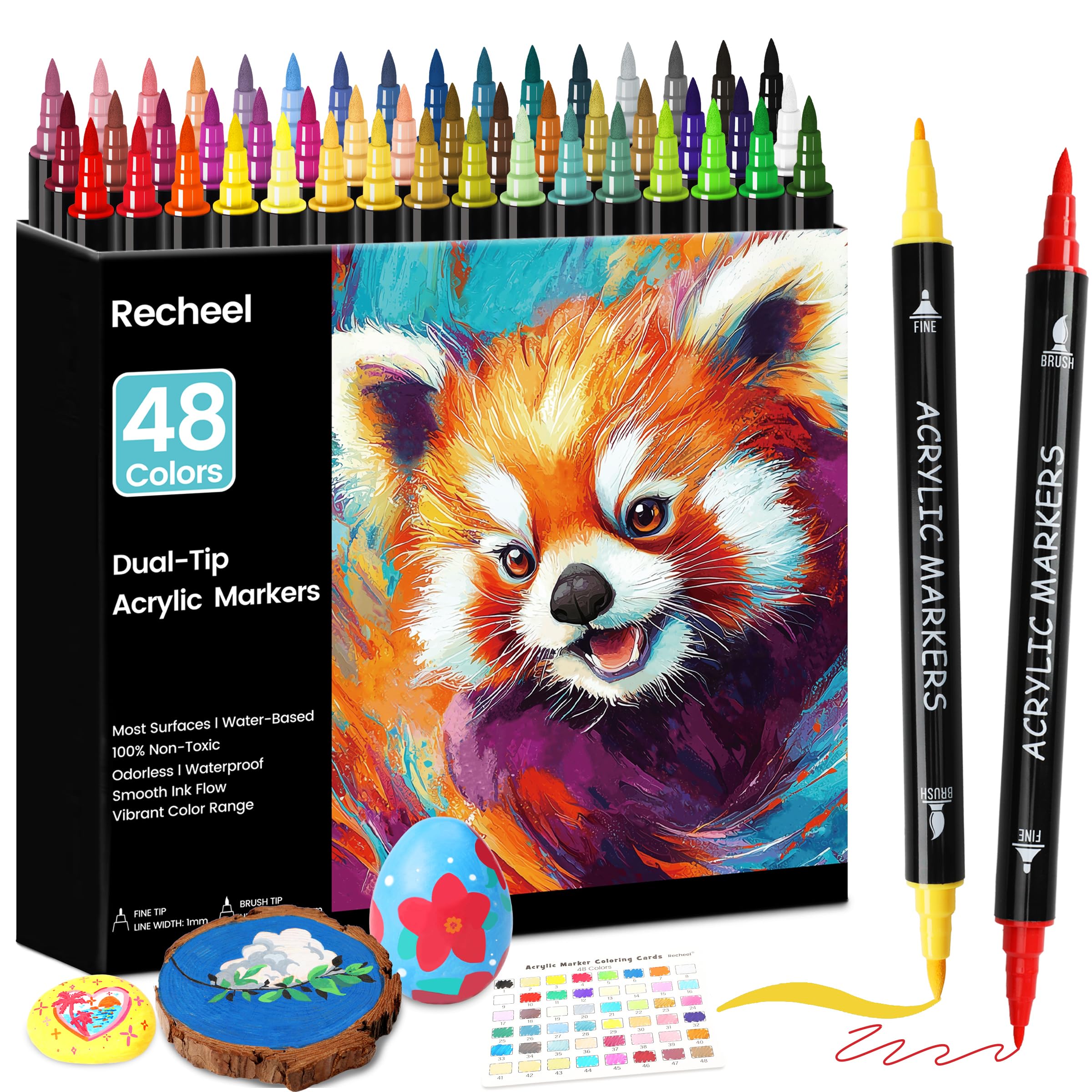 Recheel Acrylic Paint Markers - 30 Colors -10 Recheel Acrylic Paint Markers - 30 Colors -10