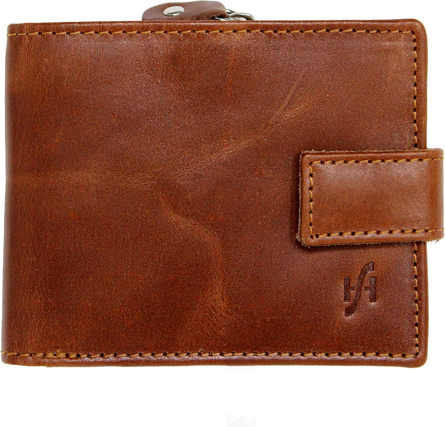 STARHIDE RFID Blocking Men's Real Leather Zipper Coin Pocket Wallet Purse - 1180
