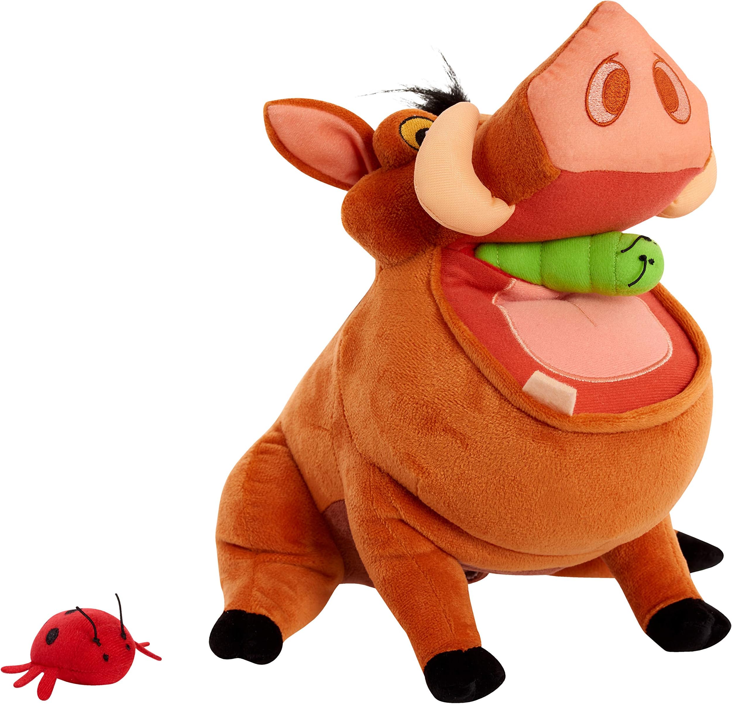 Disney's The Lion King Burping & Talking Pumbaa Plush, Interactive Plush with Sounds, Amazon Exclusive