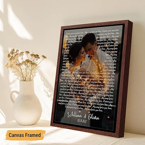 Vista 177 de VICILO Póster musical personalizado con letras de canciones, decoración sentimental perfecta, regalo de San Valentín para él, regalos de novio