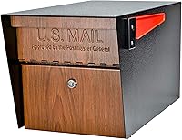Vista 1 de Mail Boss Curbside, Wood Grain 7510 Mail Manager Buzón de seguridad con bloqueo, acero, negro