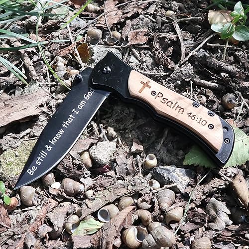 Miniatura 8 de Navaja de bolsillo para regalos de las Escrituras cristianas, versículo bíblico grabado, regalos de bautismo de confirmación católica, regalos