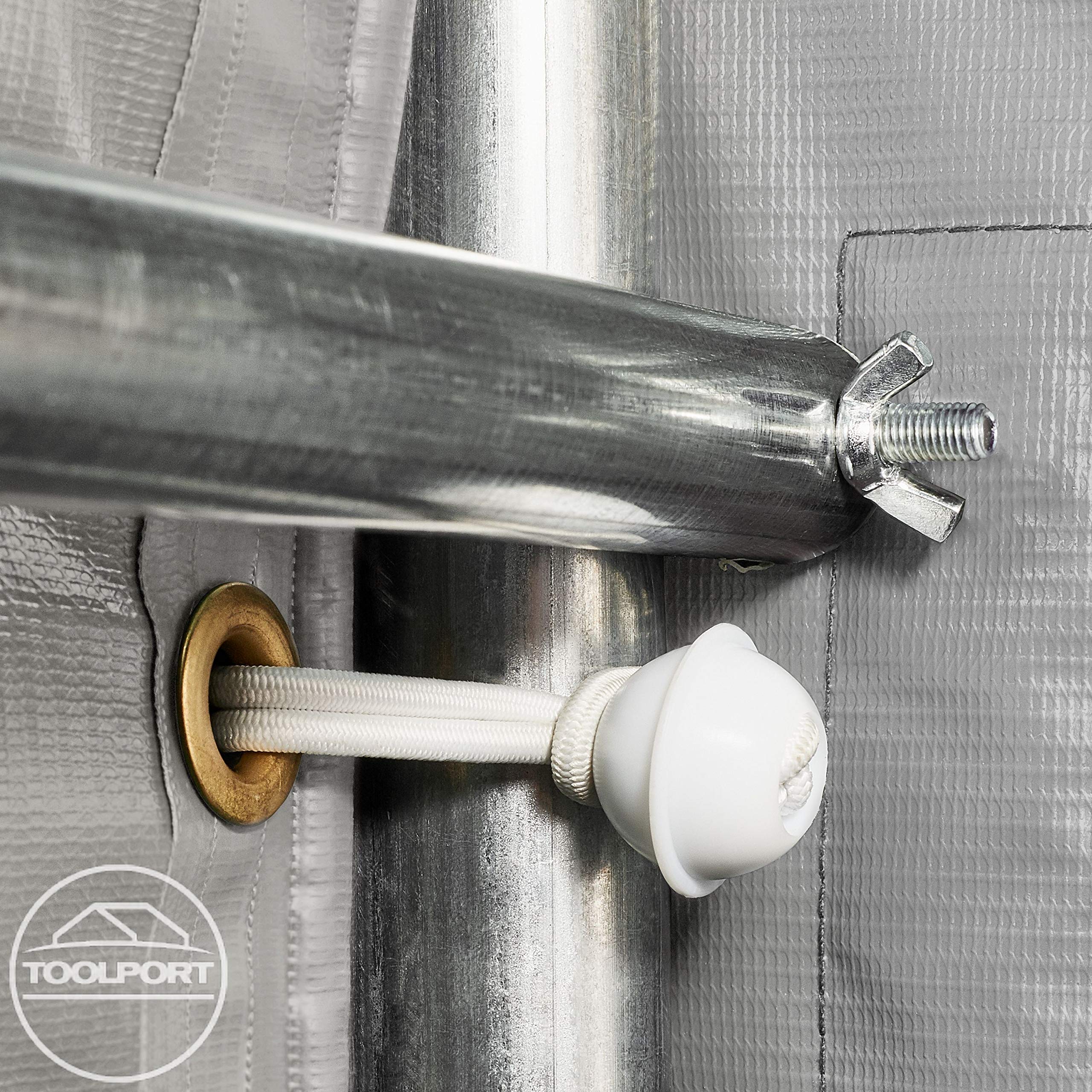 TOOLPORT Tente-Garage carport 1,6 x 2,4m d'élevage abri agricole Tente de Stockage bâche PVC 800 N Armature Solide Gris