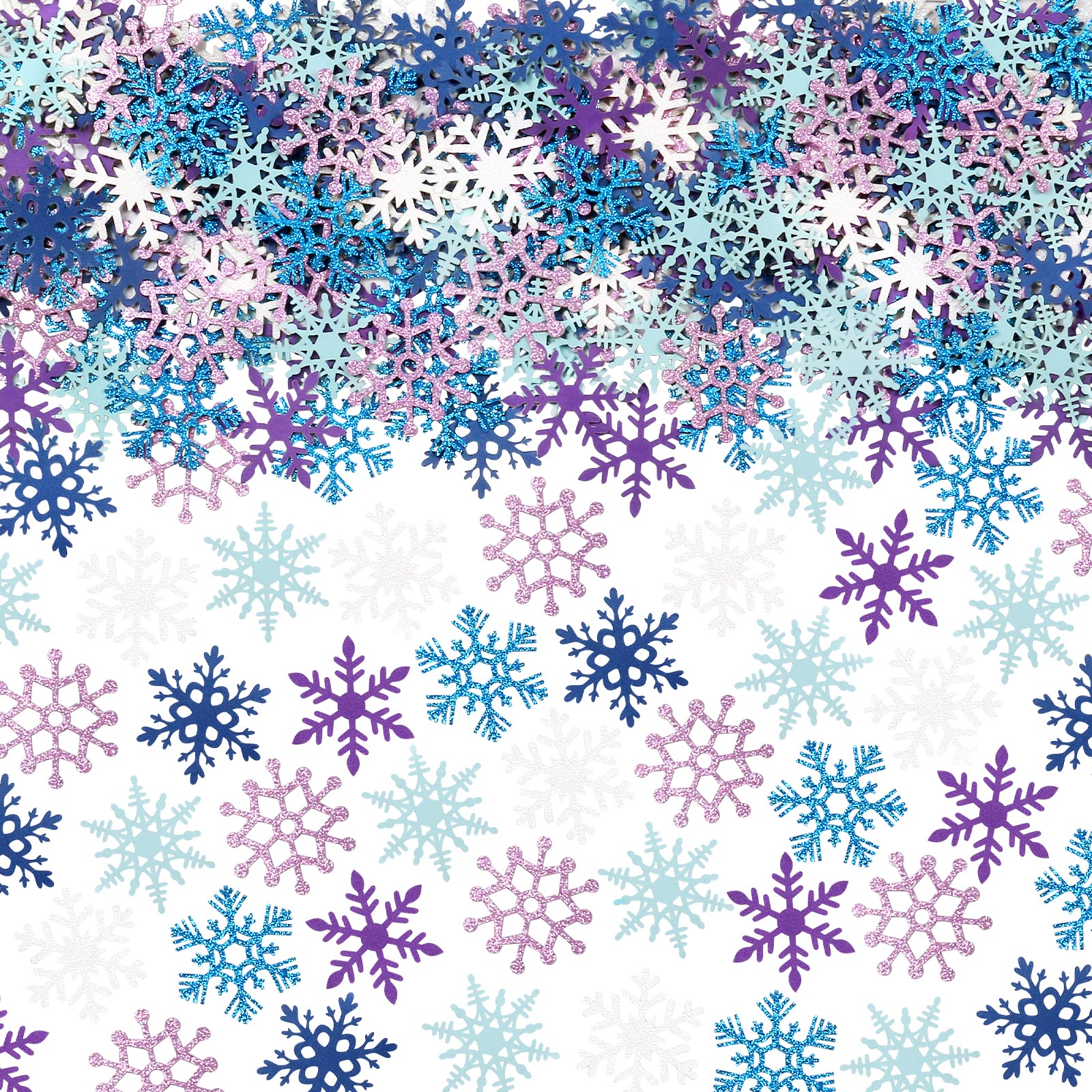 Blue&White Snowflake Table Confetti Winter Wonderland Snowflake Confetti for Christmas Winter Wonderland Birthday Baby Shower Table Decorations - 200Pcs