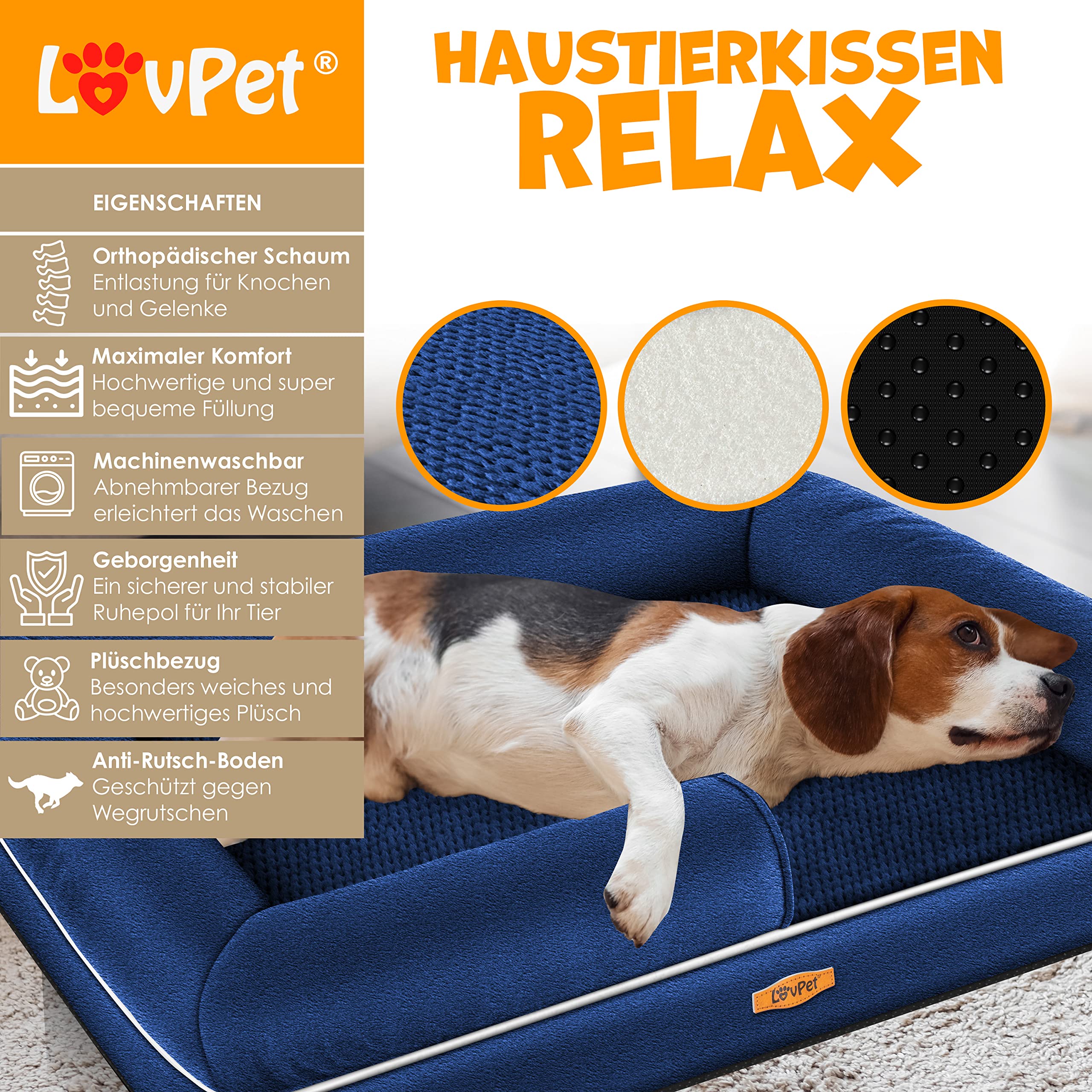 Lovpet® Letto Ortopedico Per Cani, Cuscino Per Cani, Cesto Relax