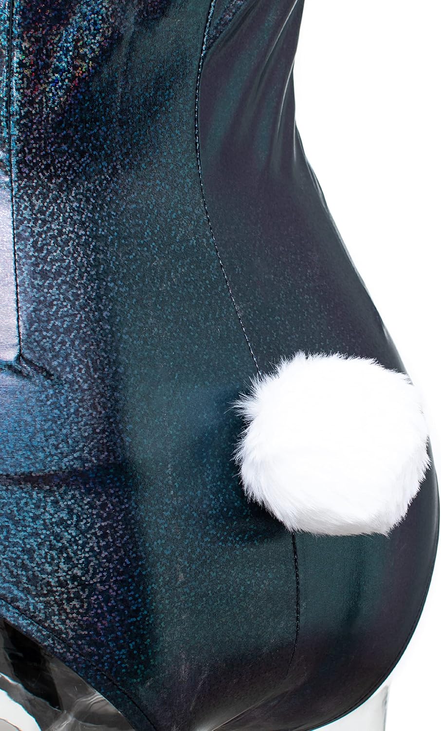 Womens Bunny Costume Girl Bodysuit Holographic Shining Suit Sparkle Costume Senpai Cosplay Bodysuit One Piece stockings Set - Image 6