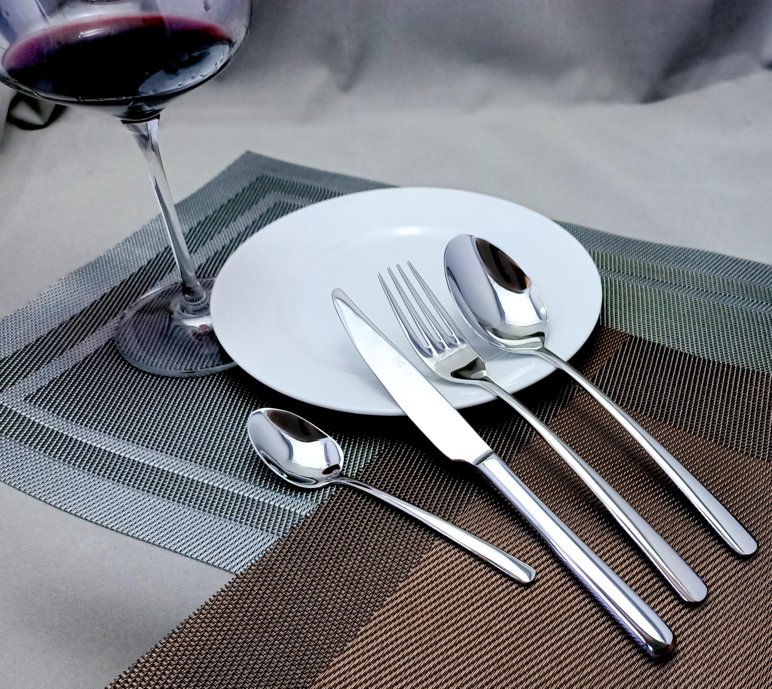 KARL HAUSMANN Besteck Set für 6 Personen - 24-Teilig - Essbesteck Spülmaschinenfest Rostfrei - Besteckset aus Edelstahl 18/10 - Cutlery Set 6 People - Silverware Set - Bestecksets - Camping Besteck