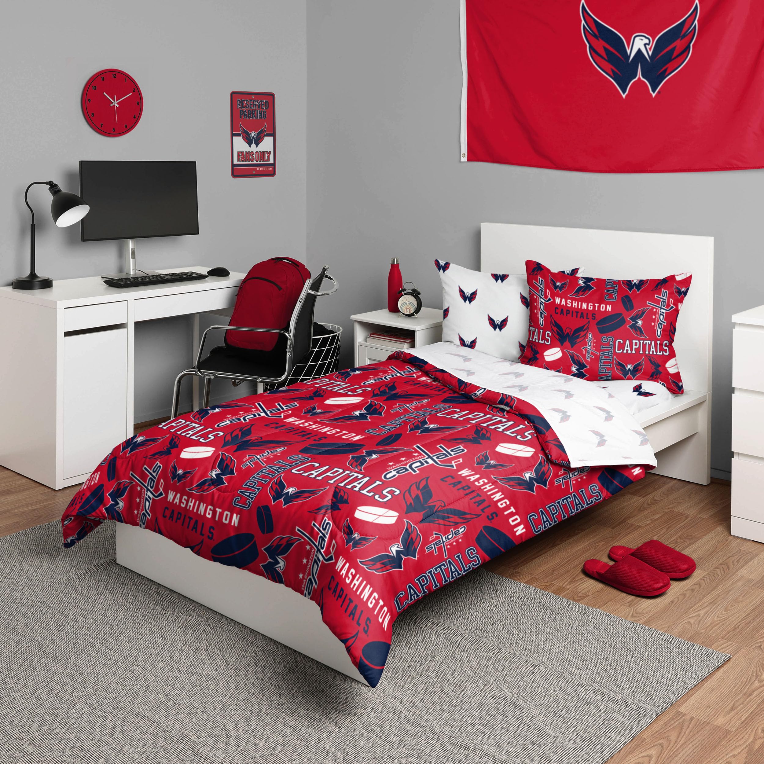 Parure de lit Washington Capitals NHL cadeau parfait pour fan hockey