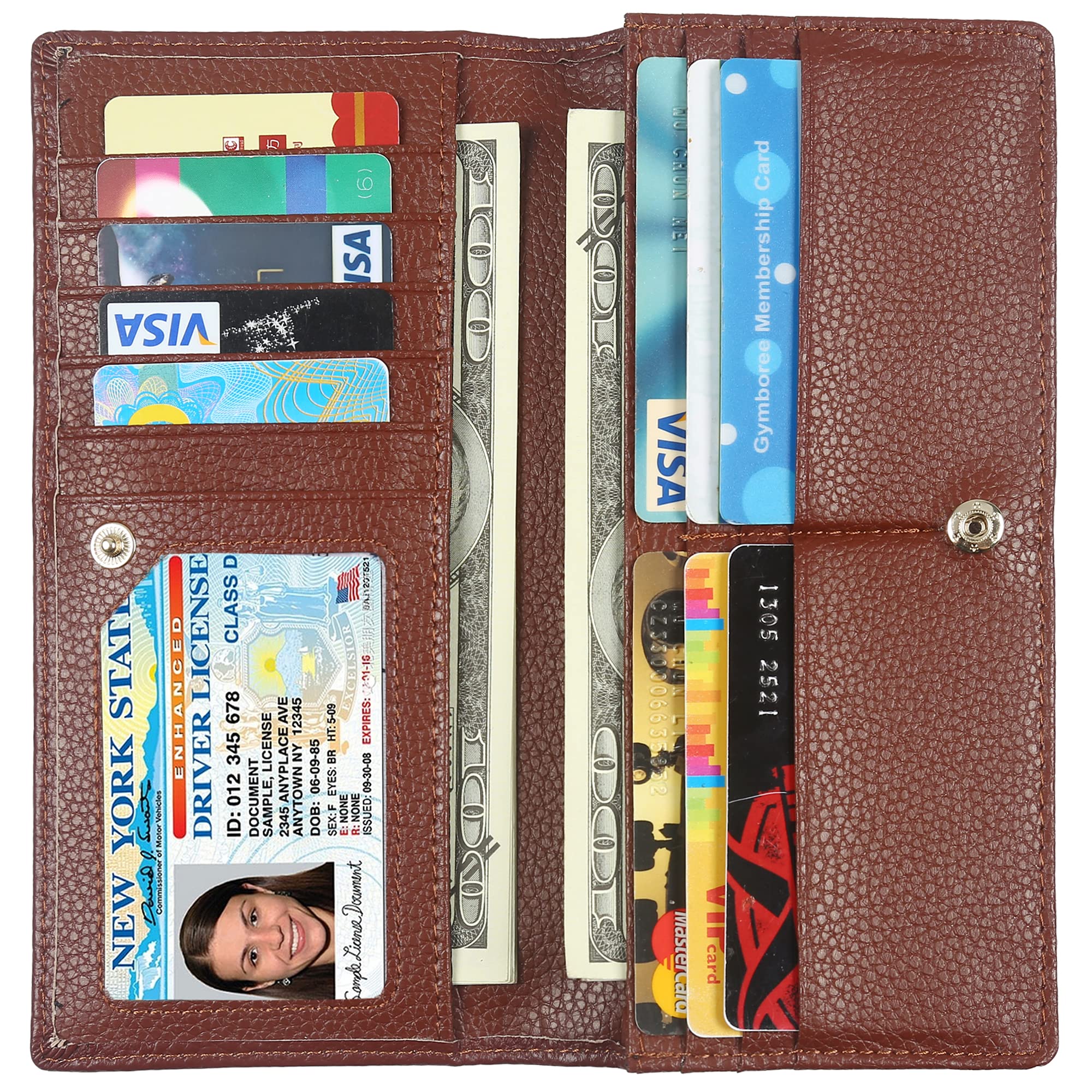 Wallet With Coin Pocket Genuine Leather Horizontal Bifold Wallets For ...