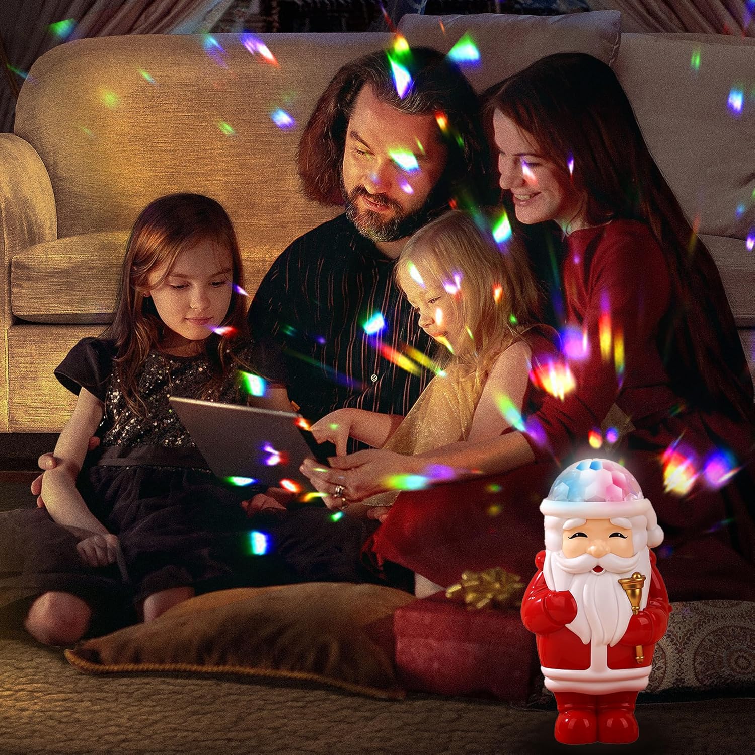 LAMPHOME 2PCS 6" LED Musical Santa Claus and Snowman Figurines,Multi Color,Musical,B/O, Colorful Lights and Sounds