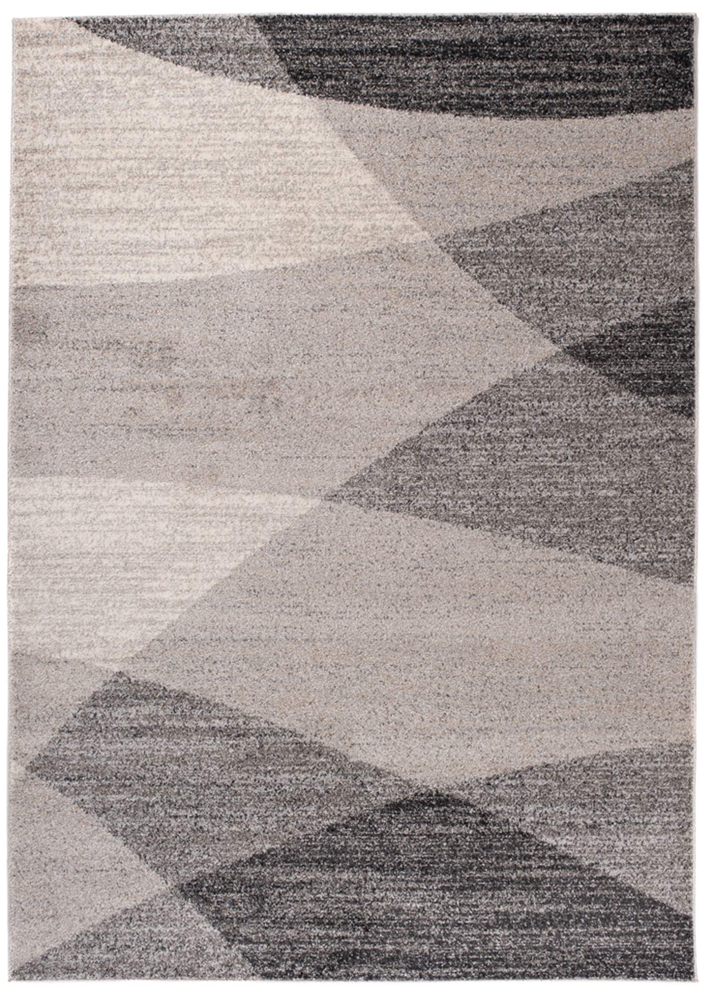Tapiso Sari dywan z krótkim włosiem, nowoczesny, beżowy, szary, czarny, nakrapiany, wzór w paski, fale, do salonu, sypialni, Ökotex 160 x 220 cm