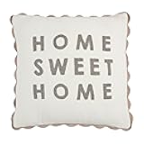 Mud Pie Reversible Pattern Pillows, Home Sweet Home; 18' x 18