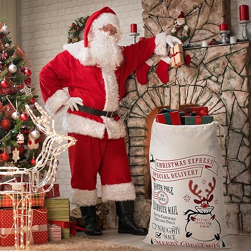Miniatura 5 de Mr. Pen Sacos de Navidad personalizados de Papá Noel, 26 x 19 pies, sacos de regalo de Papá Noel para regalos