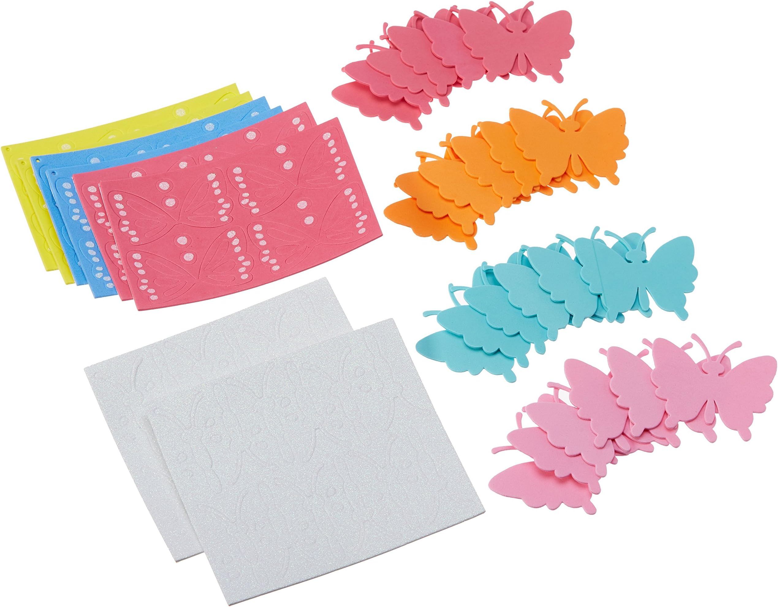 Darice Foam Butterfly Assorted Colors, Makes 24 Activity Kit