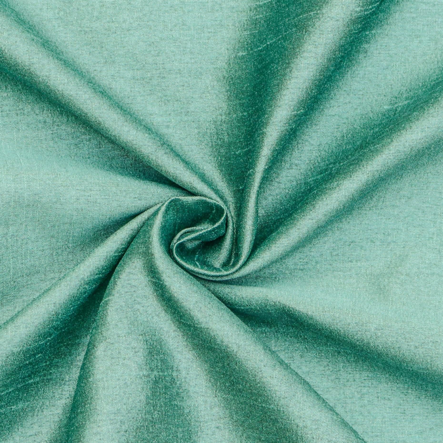 Fabric Mart Direct Capri Sea Green Faux Silk Fabric By The Metre, 42 inches or 107 cm width, 2 Continuous Metres Green Silk Fabric, Slubbed Faux Silk, Bridal Silk Fabric, Wholesale Art Silk Fabric