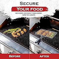 Vista 3 de SHIZZO Juego de cestas de parrilla poco profundas, accesorios para parrilla, barbacoa de acero inoxidable, plegable, portátil, estante para acampar