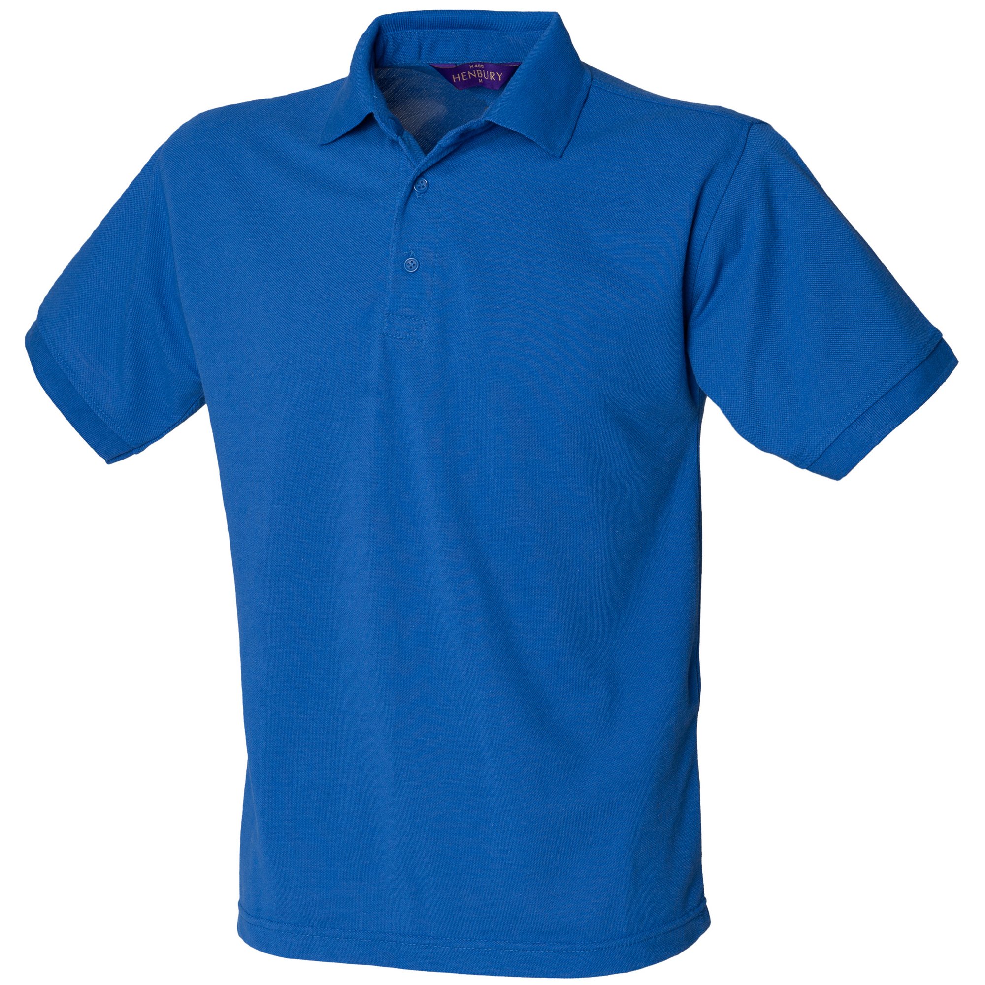 Henbury Short Sleeve Pique Polo Shirt Royal XXL 65% Polyester 35% Cotton