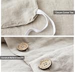 ATLINIA 100% Flax Linen Duvet Cover Set - Stone Washed Pure French Linen Organic Fabric for Farmhouse Comforter Boho Bedding Included 1 Duvet Cover 2 Pillow Shams(Natural, Queen)