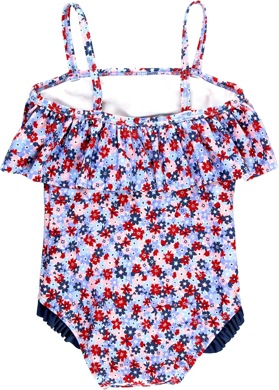 RuffleButts Girls UPF50+ Sun Protection One Shoulder Single Ruffle One Piece Swimsuit - Image 2