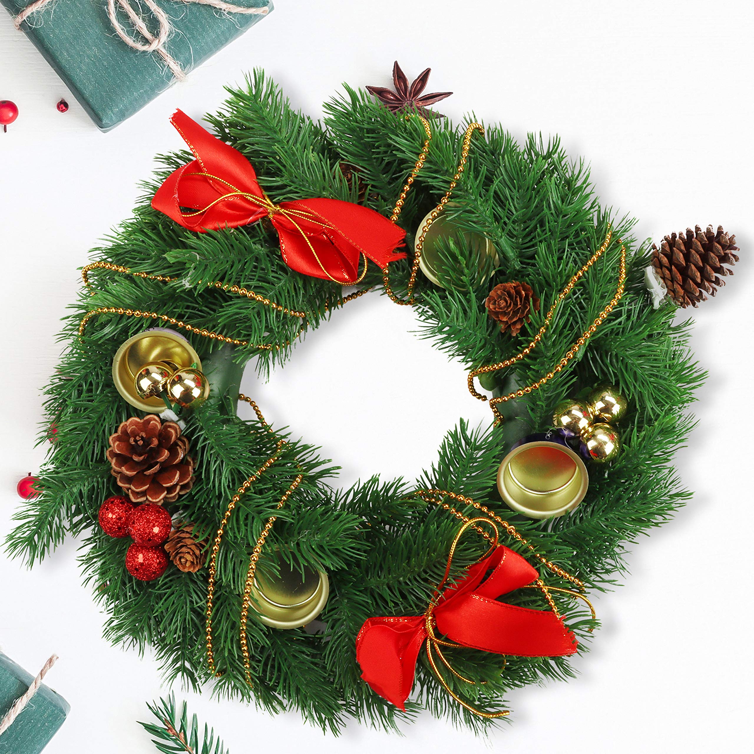 Belle Vous Ghirlanda di Perle per Albero di natale - Catena Perle Decorative da 5mm x 10 Metri Perle Argento per Decorazioni Albero di Natale, Tavola, Creazione di Gioielli, Artigianato Fai-da-Te