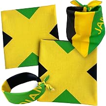 2 Pack Jamaica Flag Bandana Jamaican Bandanas Head Scarf