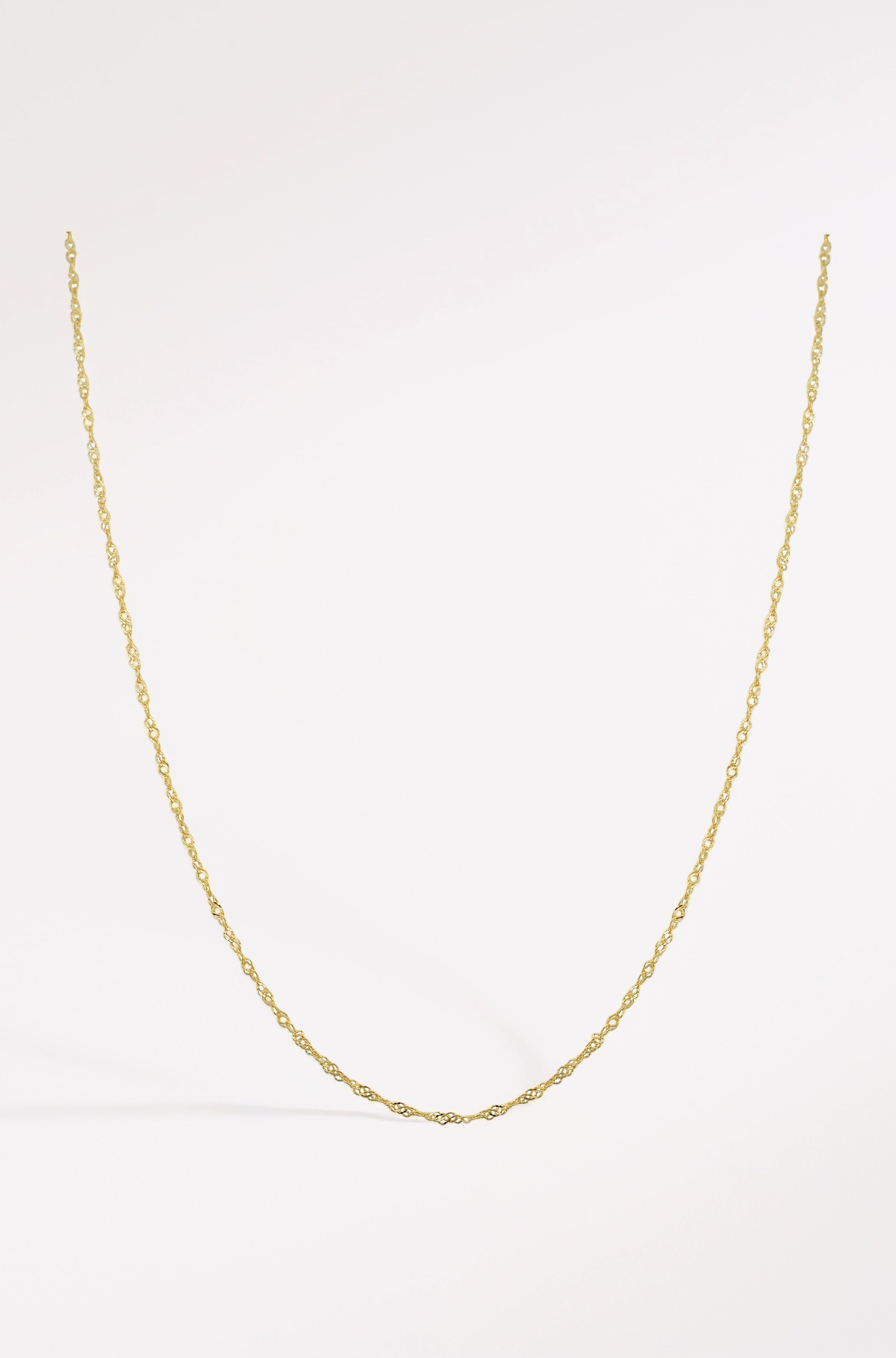10k Yellow Gold Singapore Chain Necklace (0.7 mm, 1 mm, 1.4 mm, 1.7 mm)