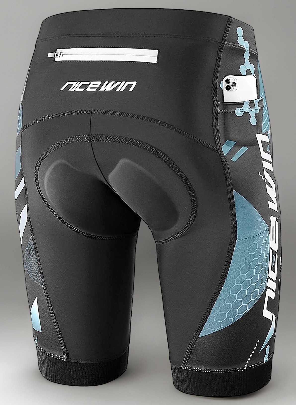 NICEWIN Men's Cycling Shorts with Seat Padding 4D Padded Cycling Shorts Breathable Quick-Drying Shockproof Men's Cycling Trousers Cycling Shorts