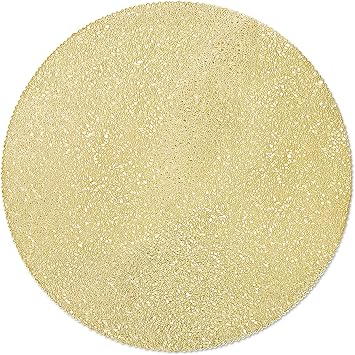 fanquare Gold Round Place mats Metallic Shining PVC Placemats Set of 6 Plate Charger Table Placemat for Wedding Non-Slip Durable Table Mats, 15 Inch