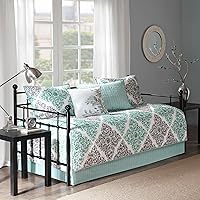 Vista 3 de Madison Park Juego de funda para sofá cama, diseño casual acolchado de doble cara, ropa de cama para todas las estaciones con falda de cama, fundas