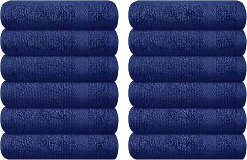 Miniatura 154 de GLAMBURG - Juego de 12 toallas faciales ultrasuaves de 13 x 13 pulgadas, 100% algodón, duraderas y altamente absorbentes, ideales para baño, cocina