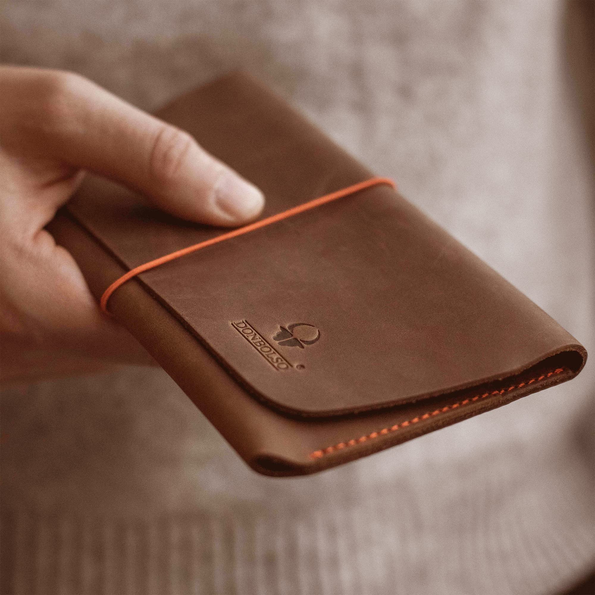 DONBOLSO Funda Pasaporte Miami | Organizadora de Viaje en Piel para Pasaportes | Funda Organizadora para Hombres | Pasaporte Viaje Funda | Marrón-Marrón