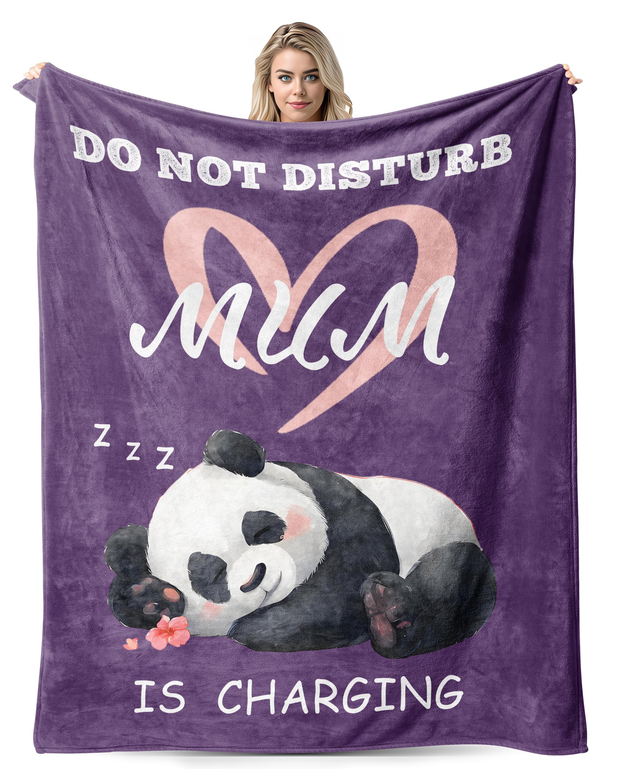 PUYTG Mum Birthday Gifts from Daughter/Son, Soft Cute Flannel Throw Blanket 60x50 Inches, Christmas Thanksgiving Valentine's Day Anniversary Presents for Mum