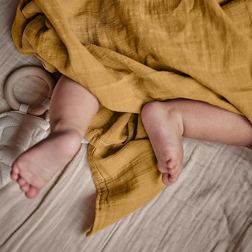 Miniatura 7 de Huxie Dinamarca - Mantas de muselina  100% algodón orgánico súper suave  Manta de recepción ideal para bebé niño y niña  47 x 47 pulgadas