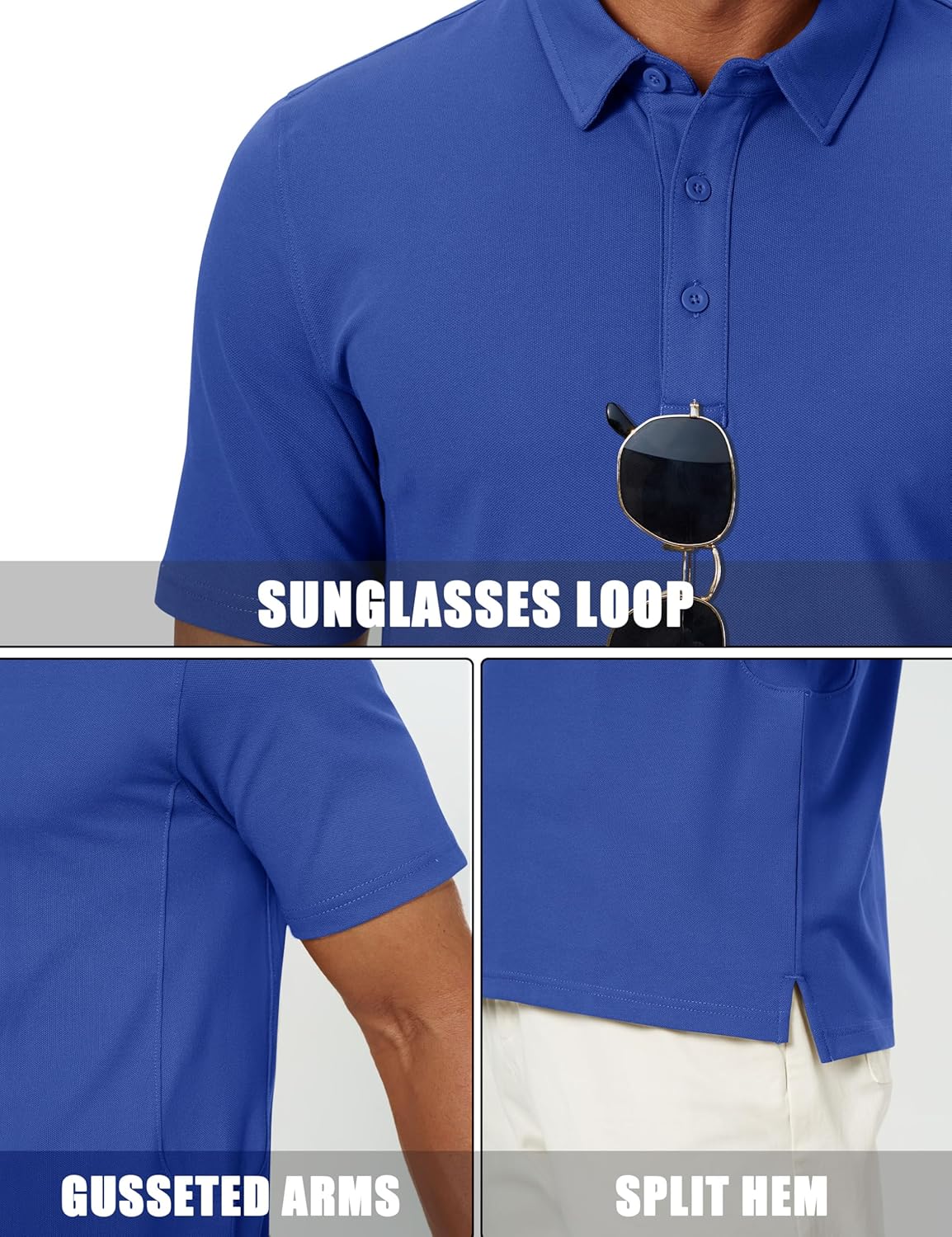 Cotrasen Polo Shirts for Men Cotton Pique Short Sleeve T-Shirts 3 Buttons Classic Fit Casual Performance Golf Shirts - Image 6