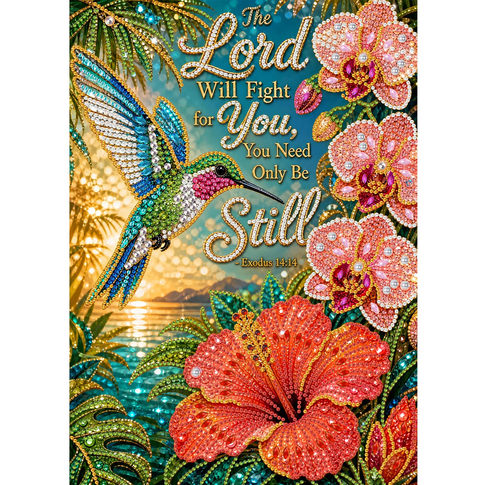 POETRYDRAW Hummingbird Scripture Diamond Art Kit 30x40cm