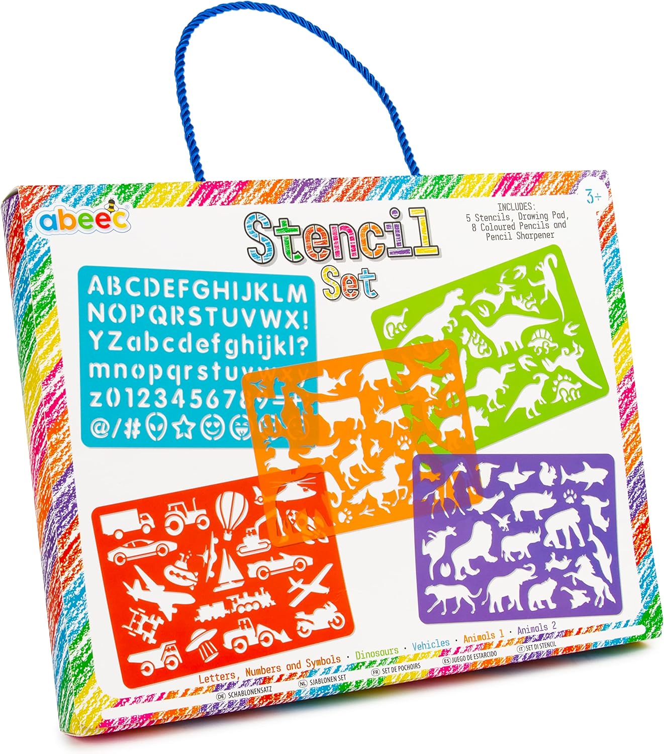 abeec Stencil Set - Stencils for Crafts Reusable - Art & Craft Supplies - Includes 4 Different ...