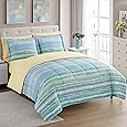 Sweet Home Collection 7 Piece Comforter Set Bag Solid Color All Season Soft Down Alternative Blanket & Luxurious Microfiber Bed Sheets, Sorento, Queen