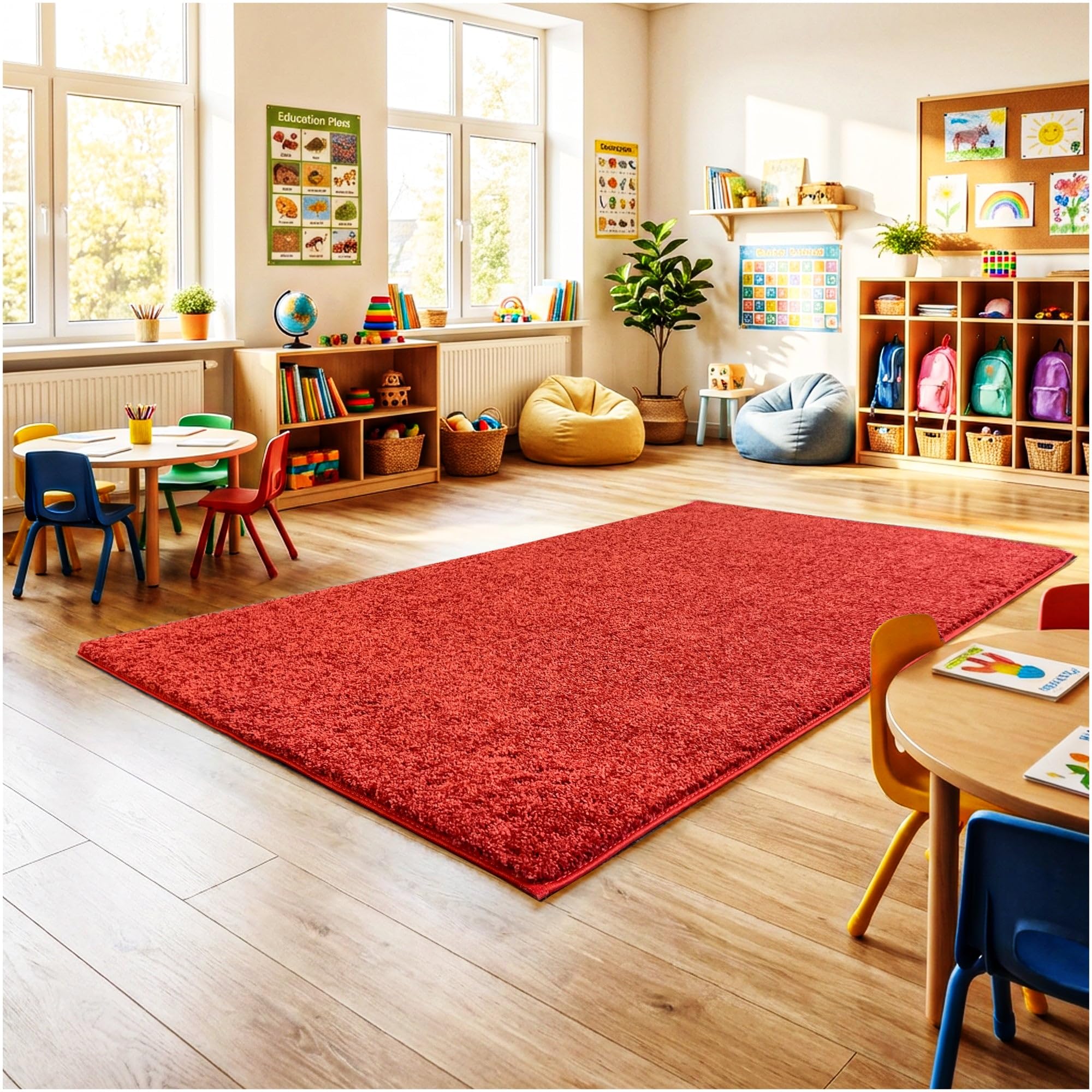 KOECKRITZ Soft and Colorful Kids Classroom Area Rugs (Passes Flammability Pill Test) Many Sizes and Bright Colors to Select from (8' x 12', Fire