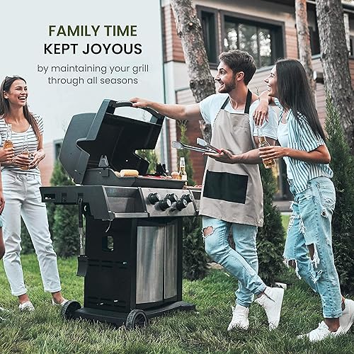 Miniatura 7 de Cubierta prémium para parrilla para todo tipo de clima, 44 pulgadas, doble capa de tela oxford 600D, 100 % impermeable, para parrilla a gas, con