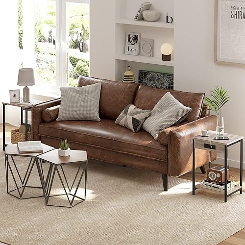 Miniatura 28 de TUTOTAK Mesita de noche con estación de carga, juego de 2, mesa auxiliar, mesa auxiliar con USB, mesita de noche de 21.8 pulgadas de alto con